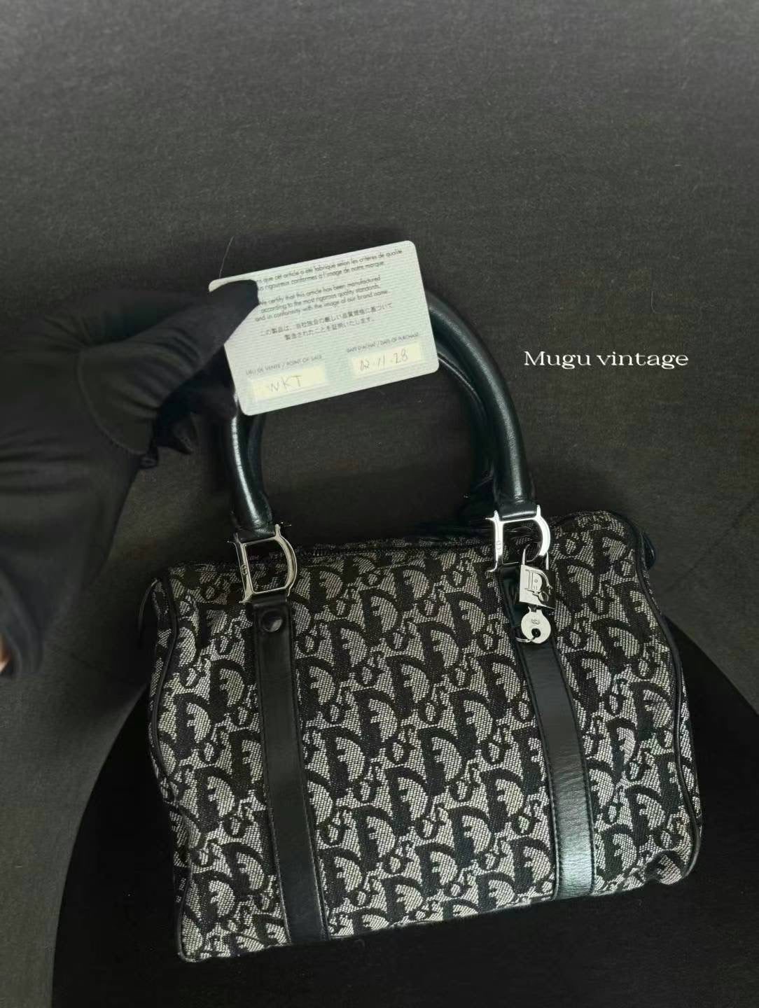 Dior black / silver Boston 25
