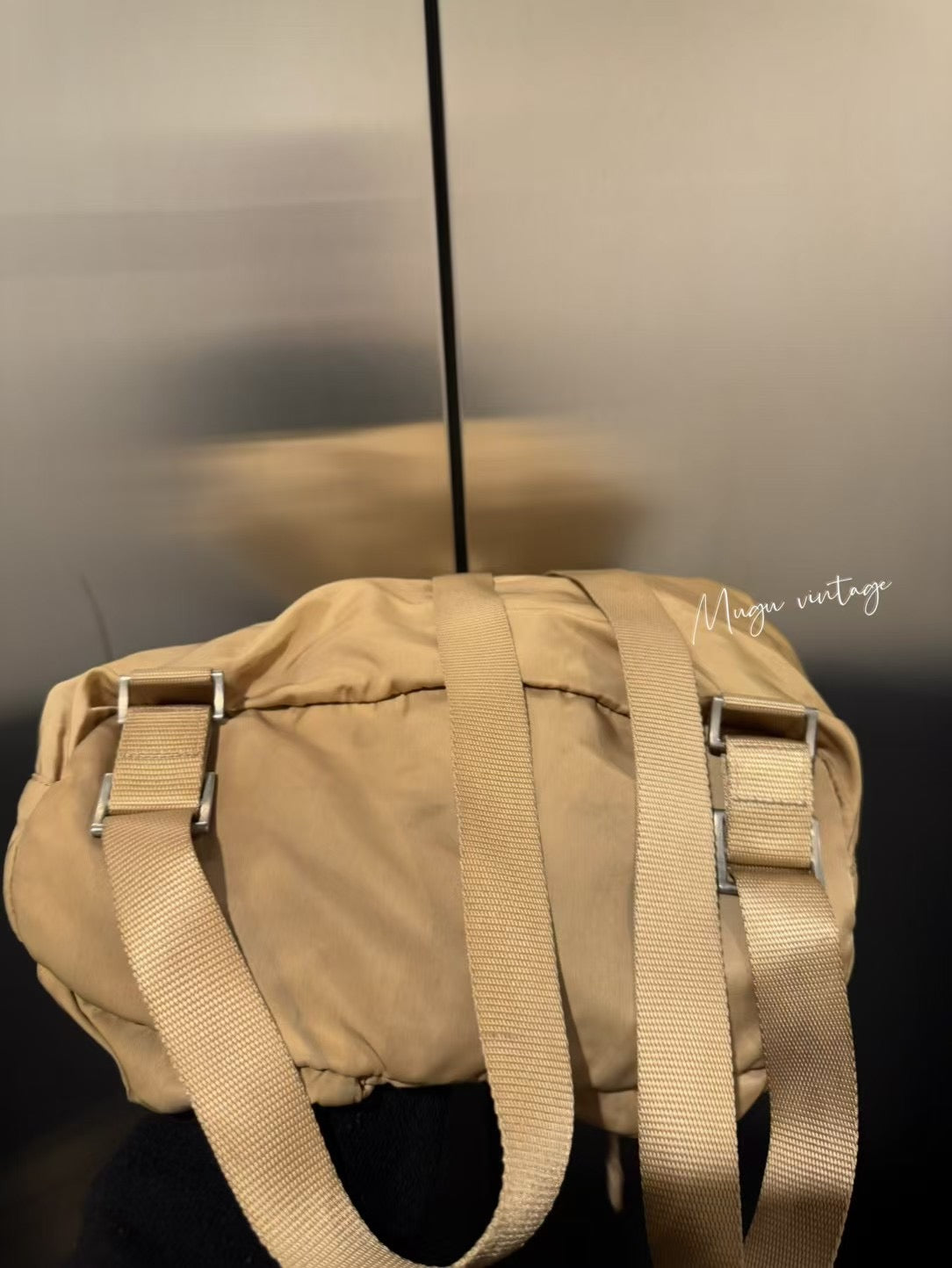 Prada vintage yellow backpack large