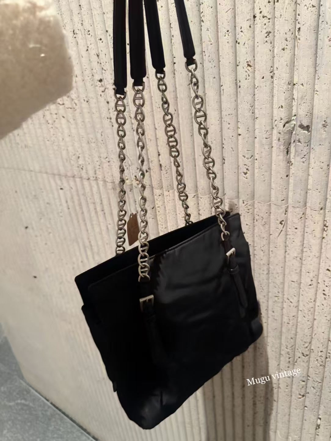 Prada silver chain tote