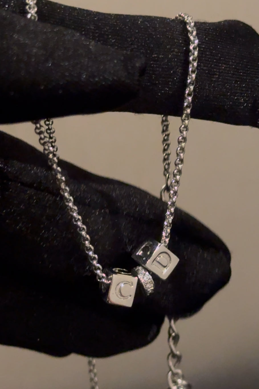 Dior mini cd cube necklace