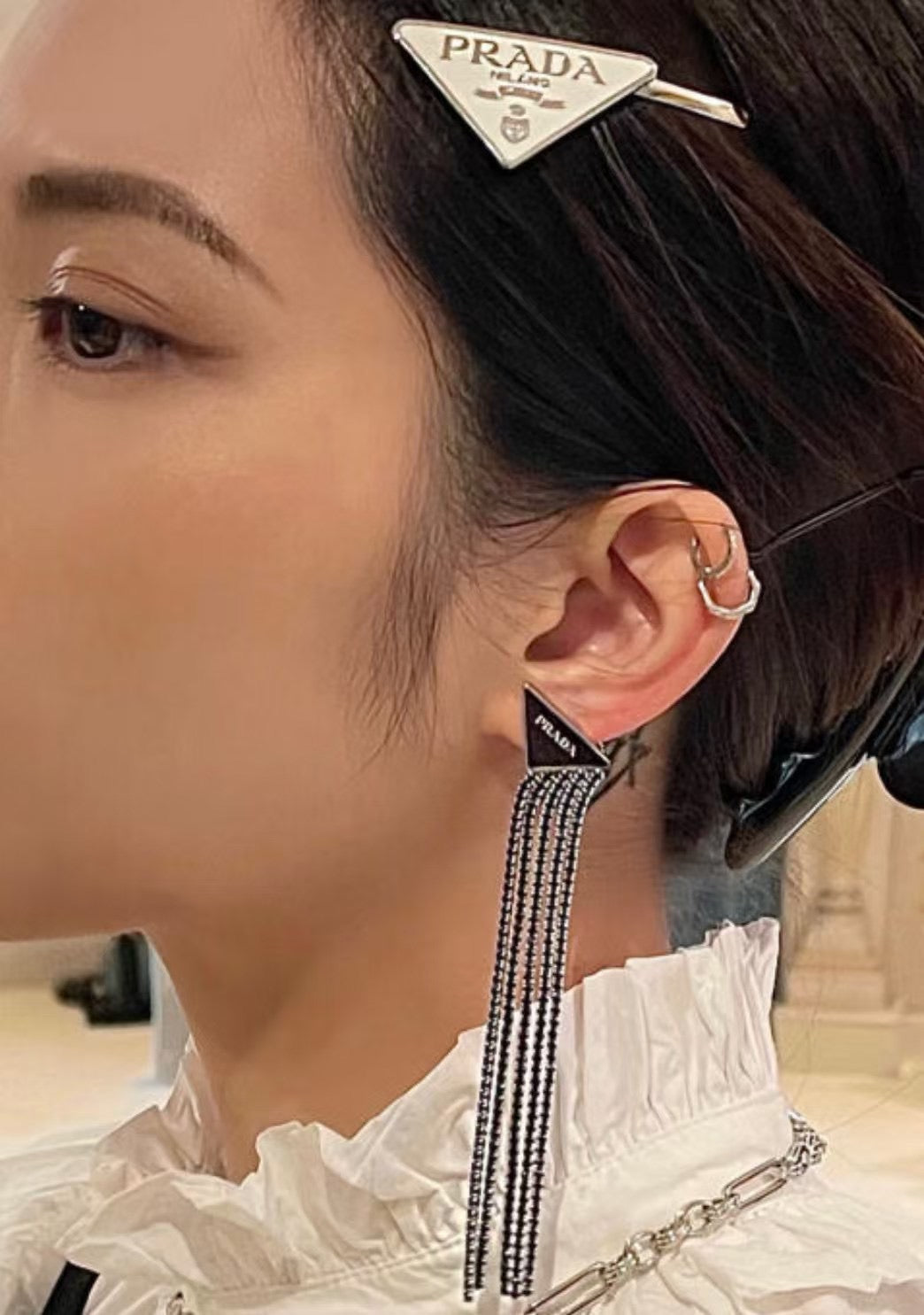 Prada dangle earclip
