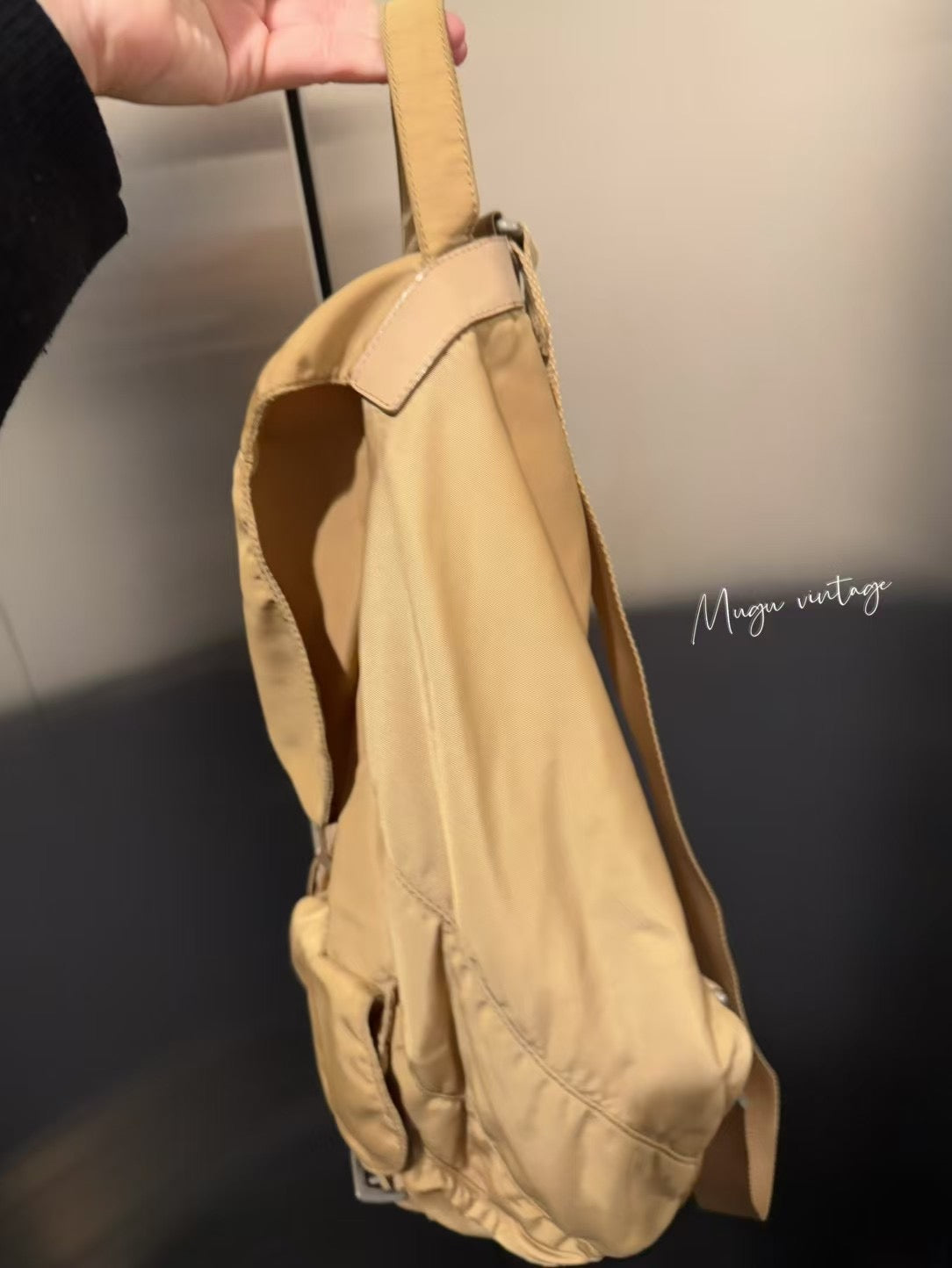 Prada vintage yellow backpack large