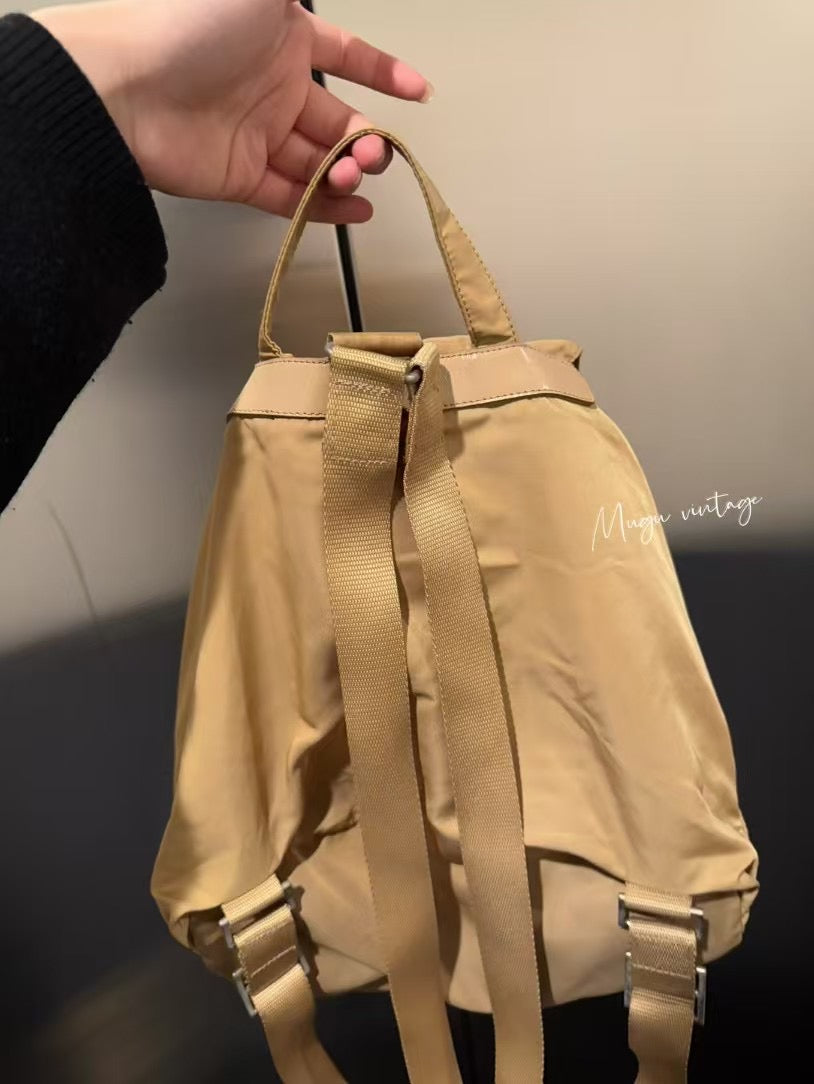 Prada vintage yellow backpack large