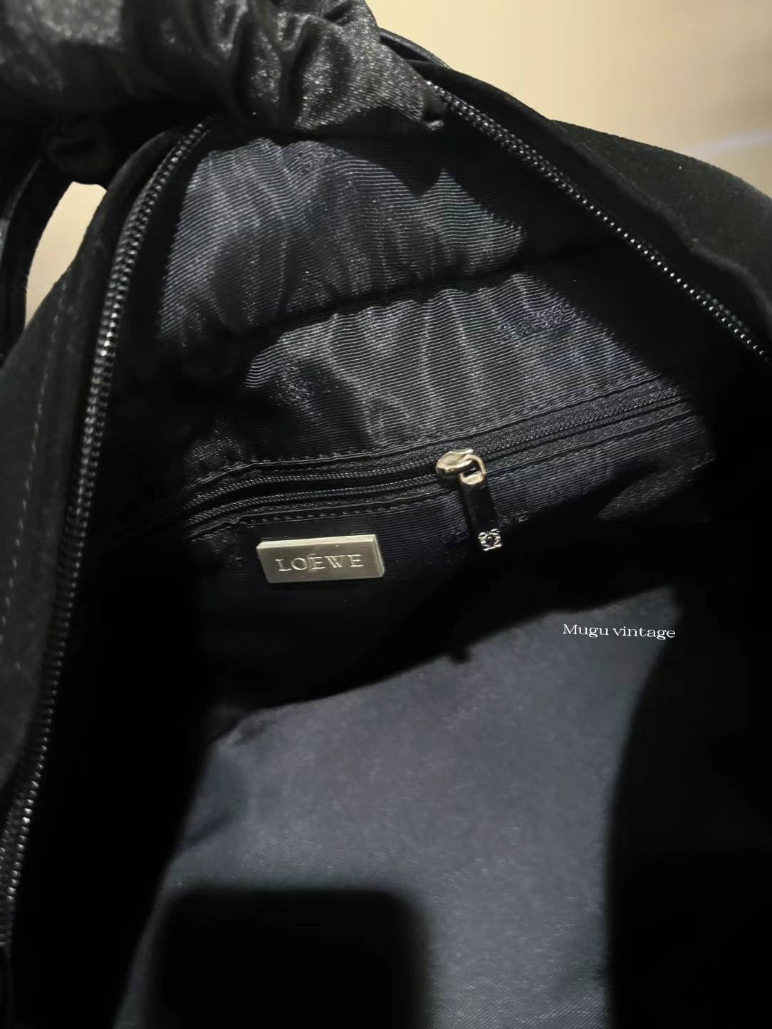 loewe amazona 28 black suede