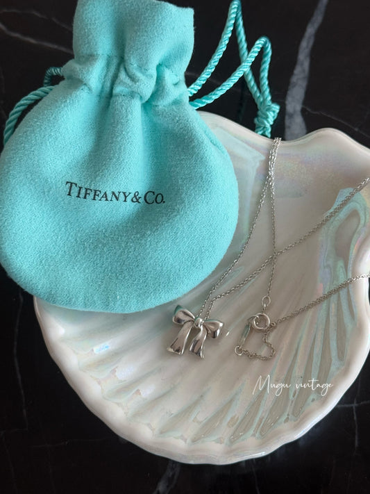 Tiffany & co 925 silver bow with pouch