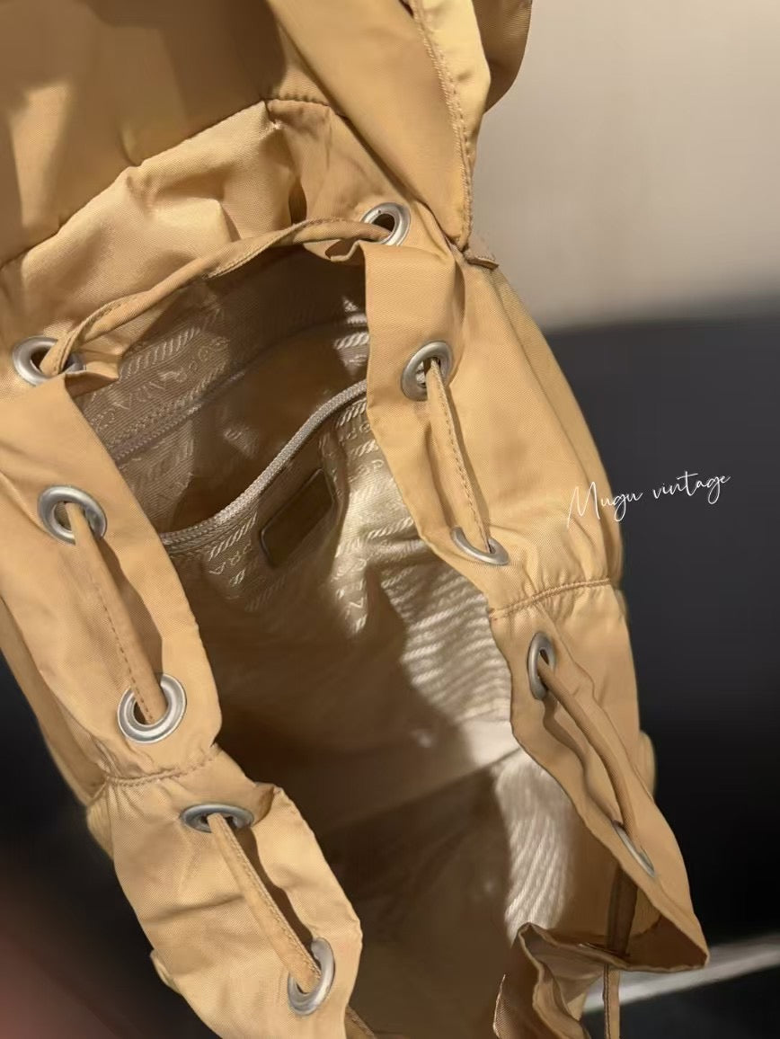 Prada vintage yellow backpack large