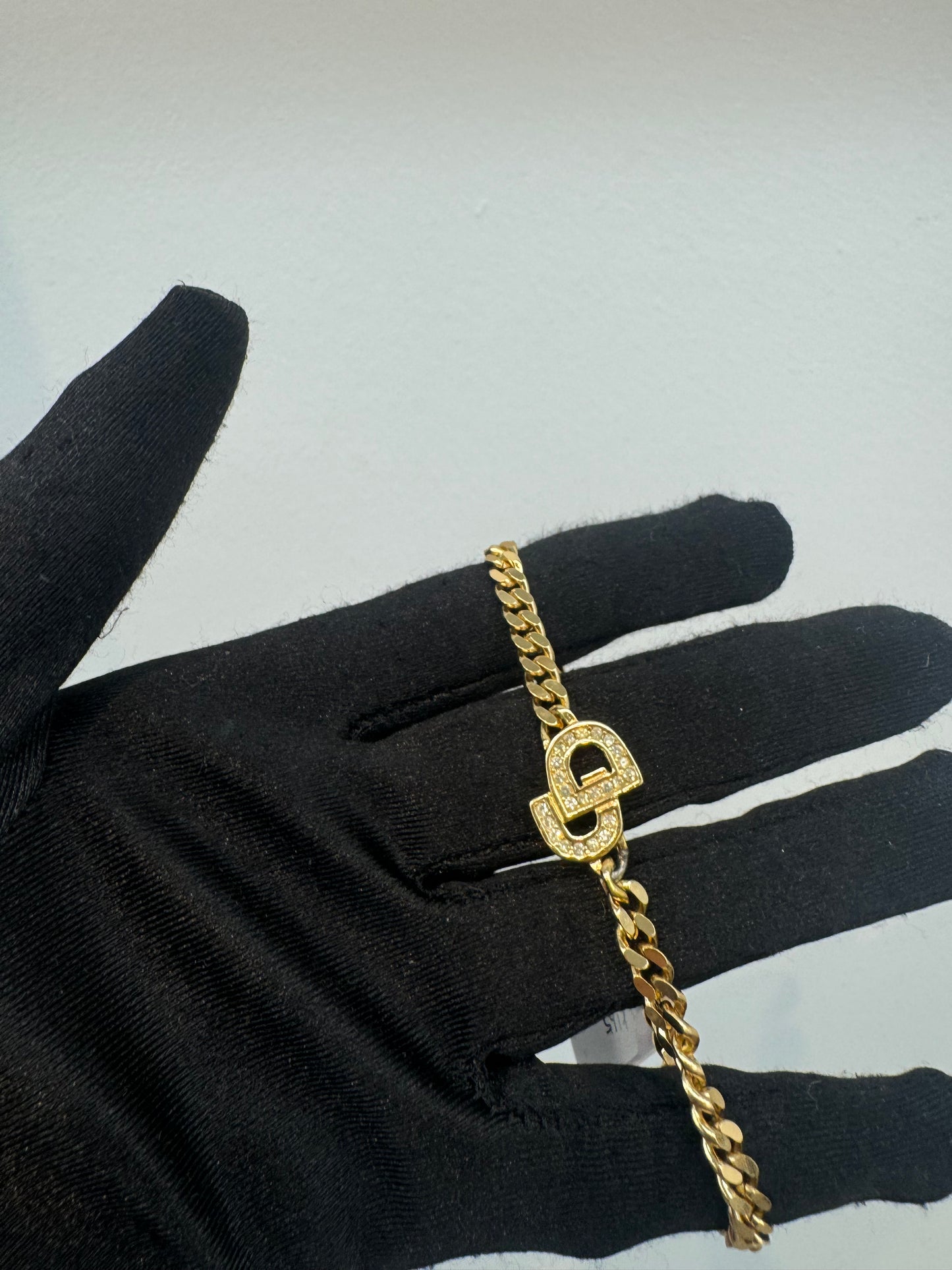 Christian Dior CD bracelet with rhinestone