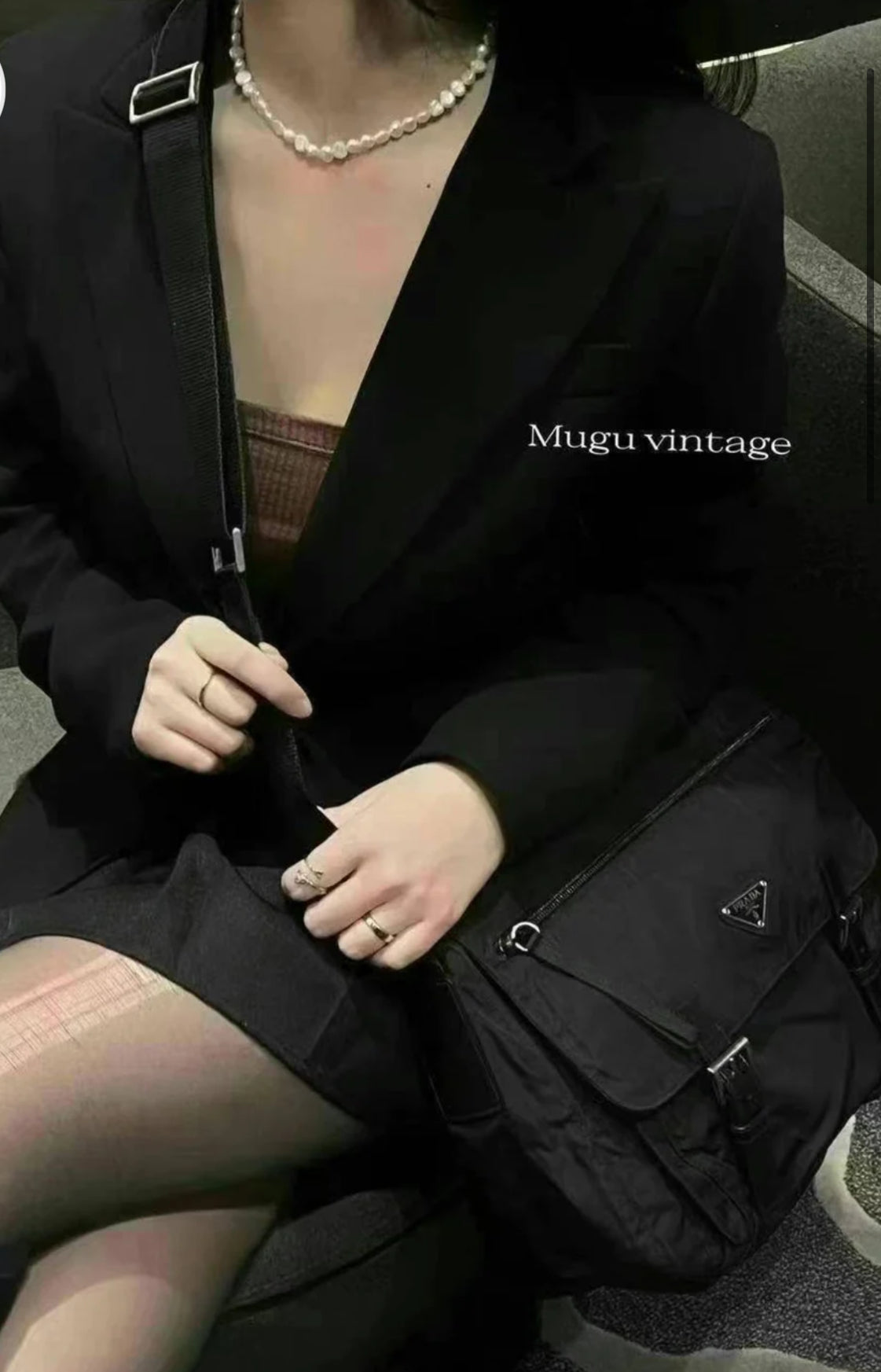 Prada medium messenger vintage crossbody bag
