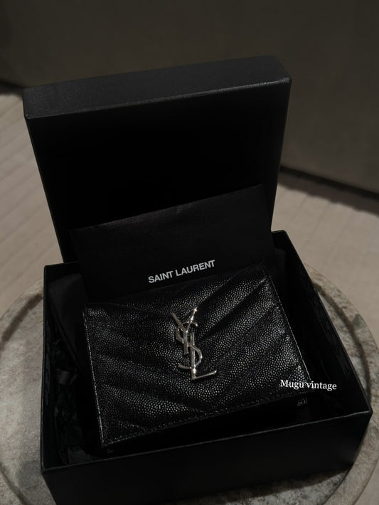 Yves saint laurent black silver wallet