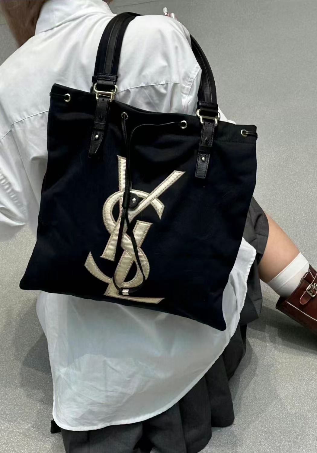 YSL black & gold tote