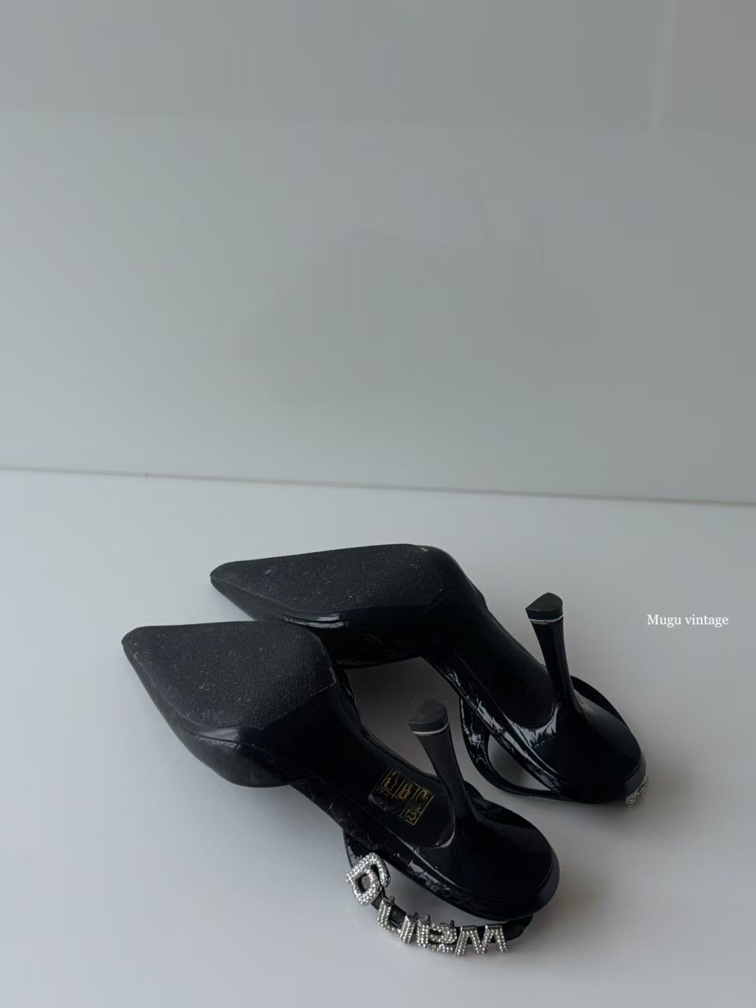 Alexander wang croc print rhinestone heel