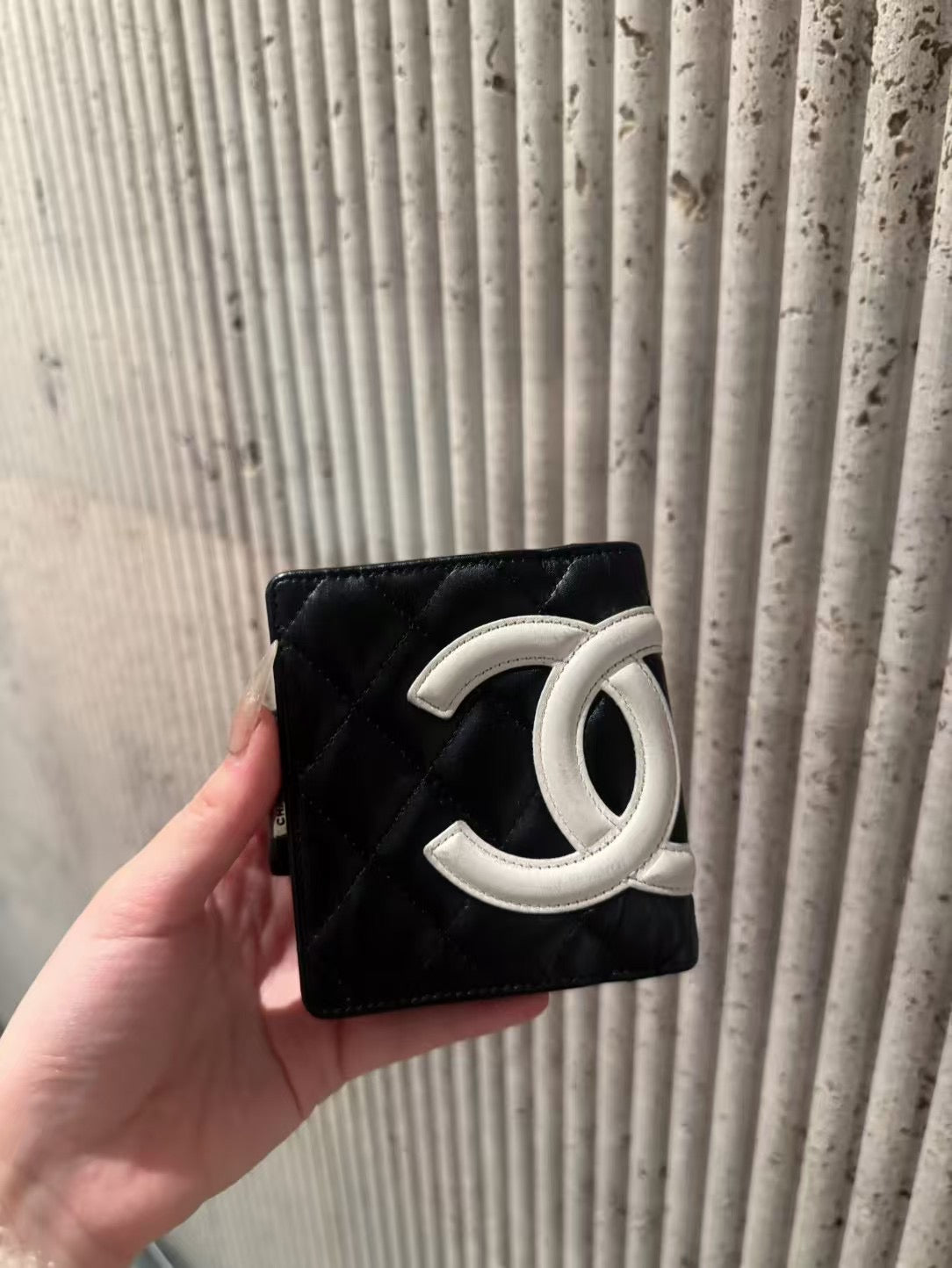 Chanel black & white cambon wallet