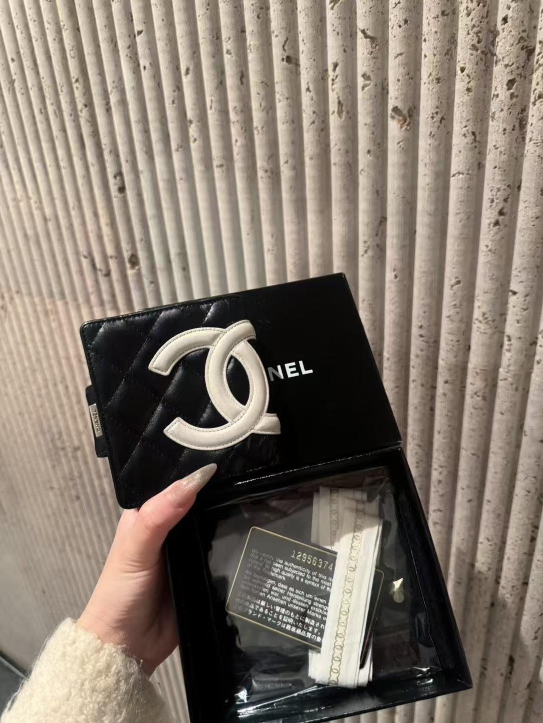 Chanel black & white cambon wallet