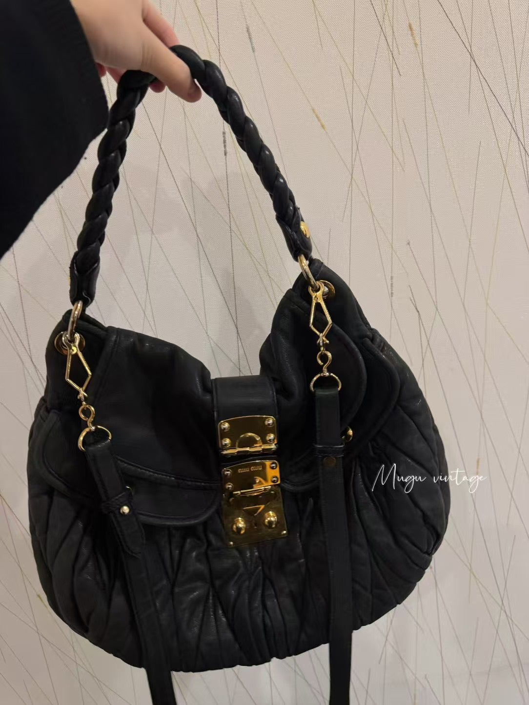Miu Miu black gold crossbody
