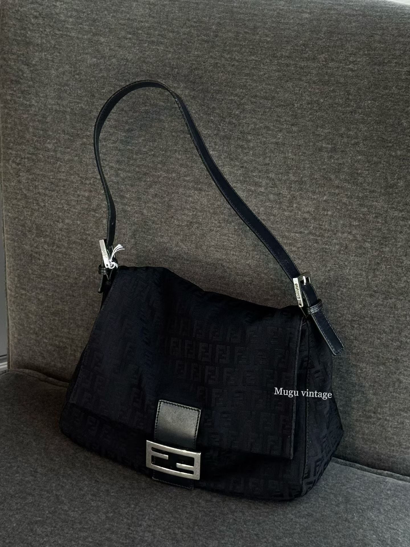 Fendi zucca baguette black