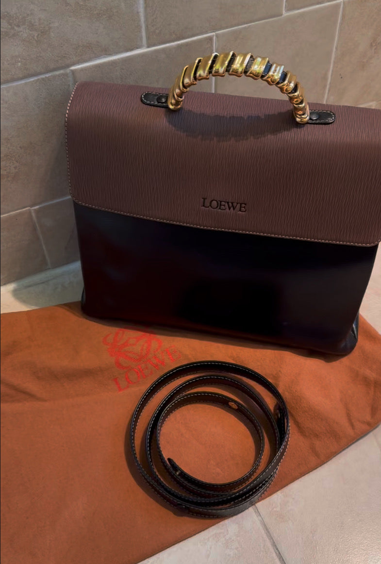 Loewe leather handle bag with strap