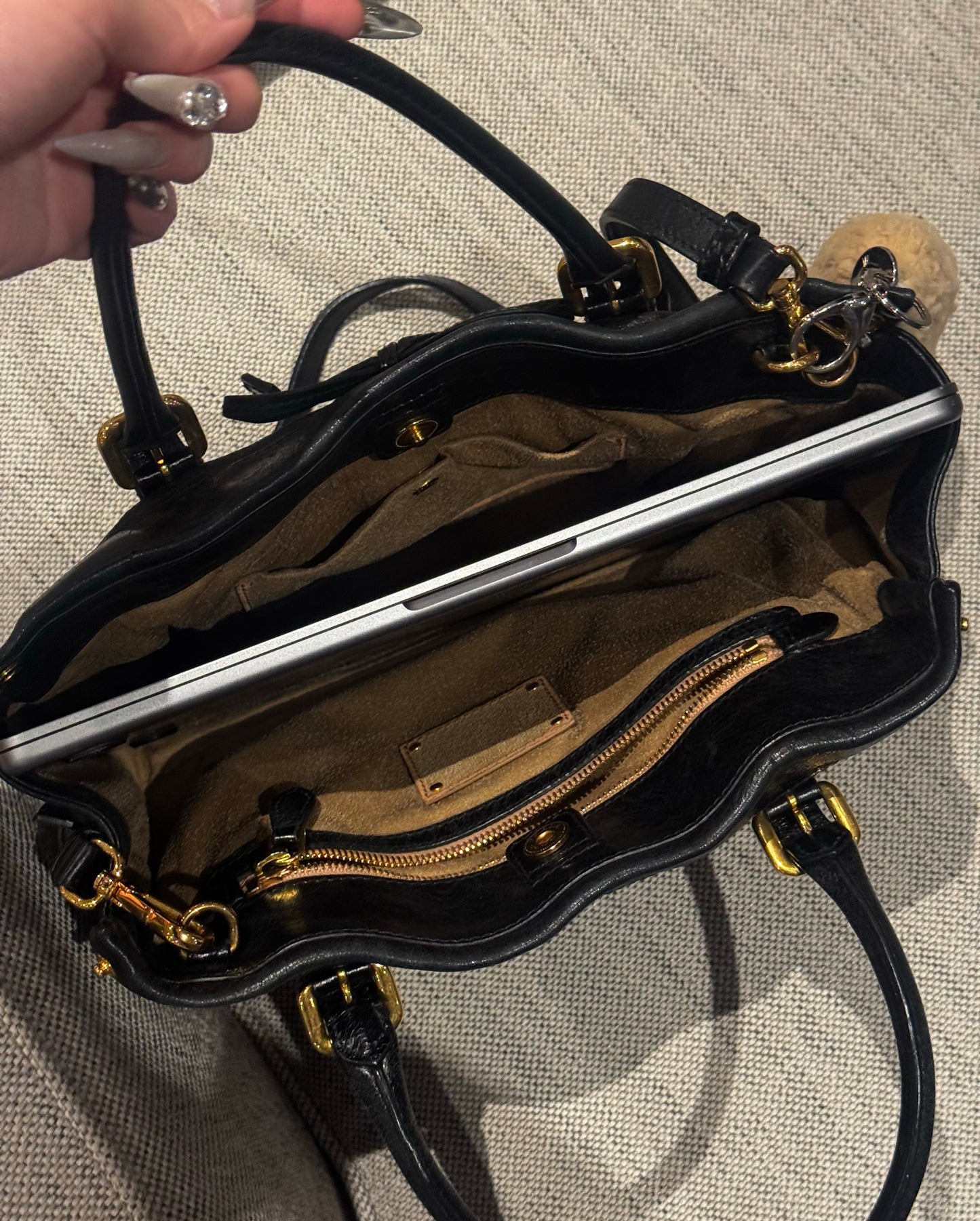 Prada patent leather tote large