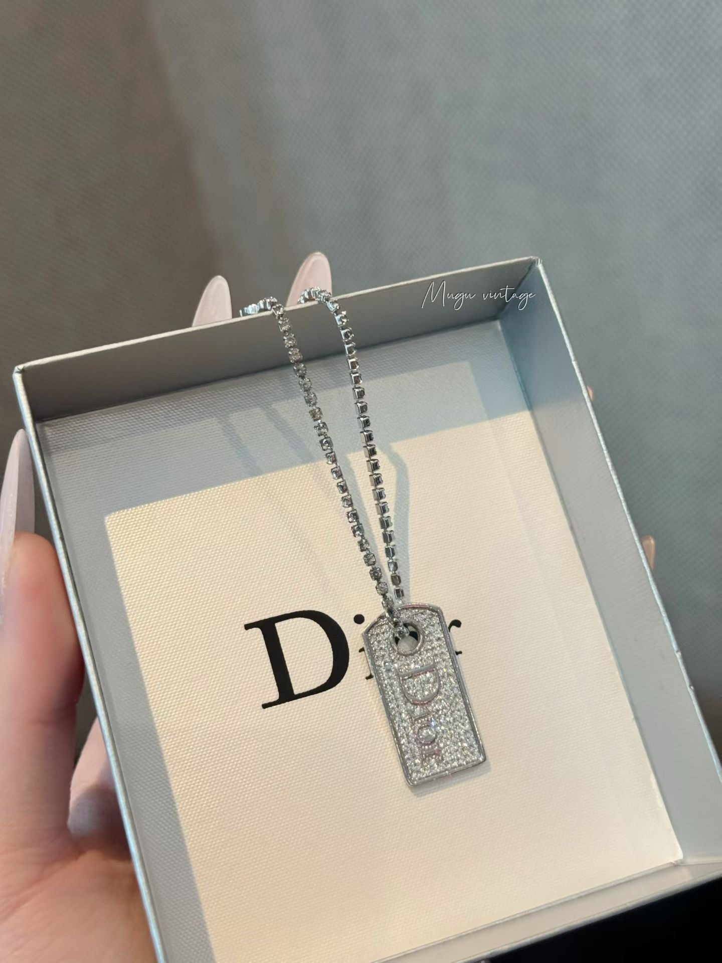 Dior silver plate rhinestone bracelet