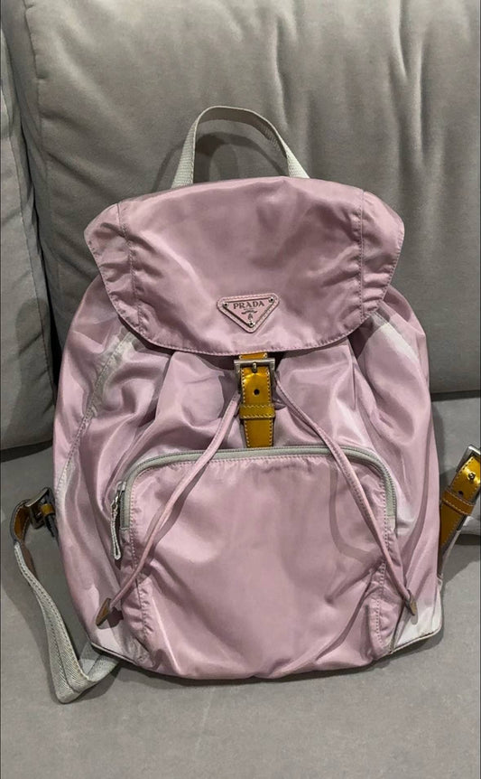 Prada pink large backpack