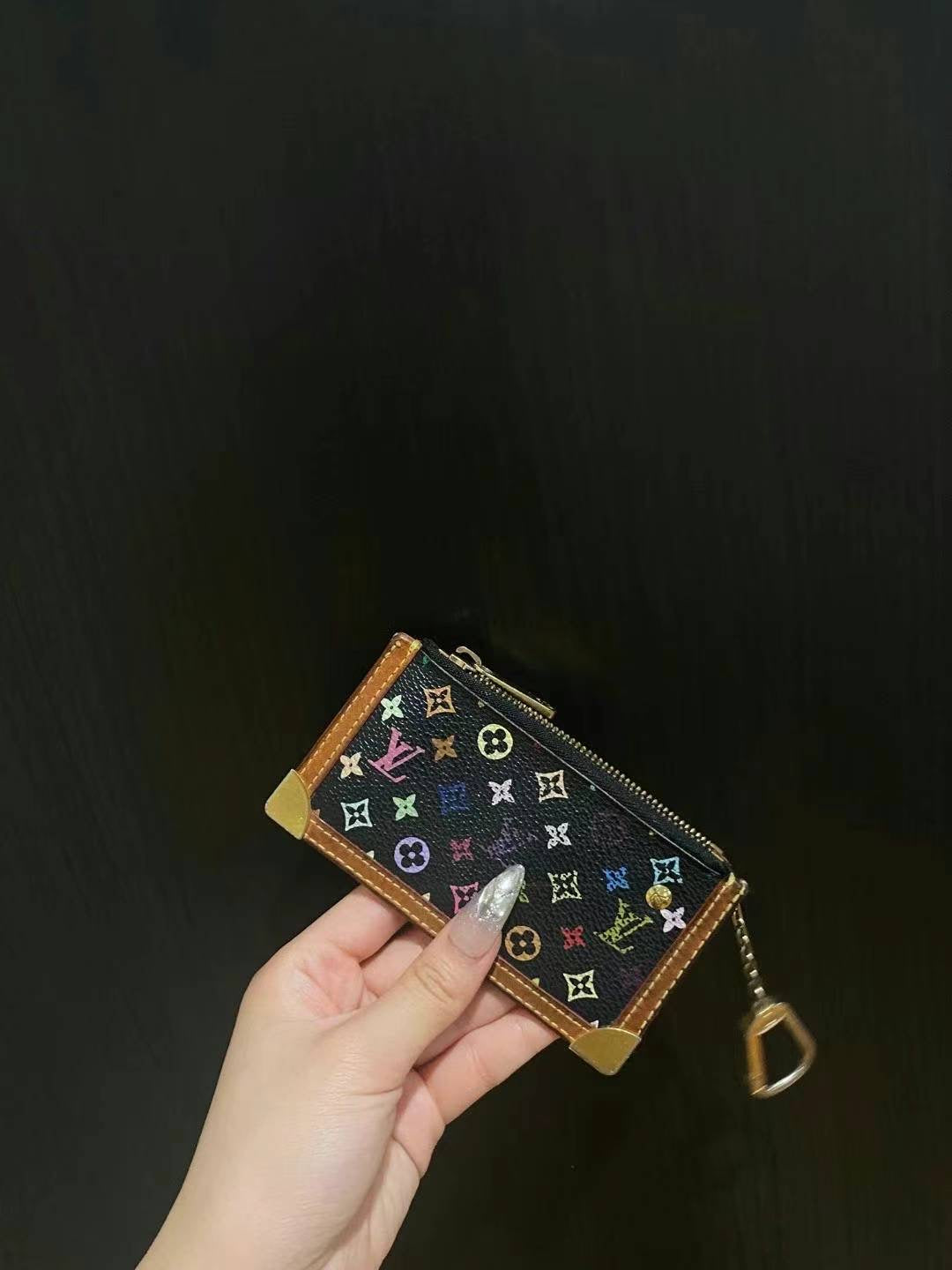 Louis Vuitton x takashi murakami multicolor key pouch black