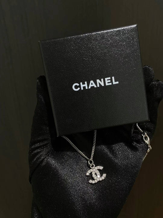 Chanel 2012 double C rhinestone necklace