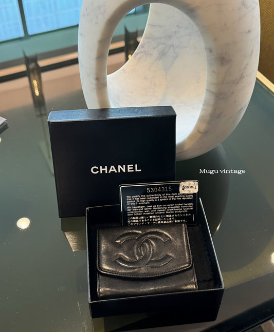 Chanel CC logo compact wallet