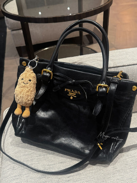 Prada patent leather tote large