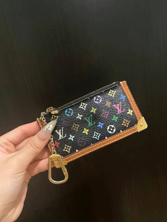 Louis Vuitton x takashi murakami multicolor key pouch black