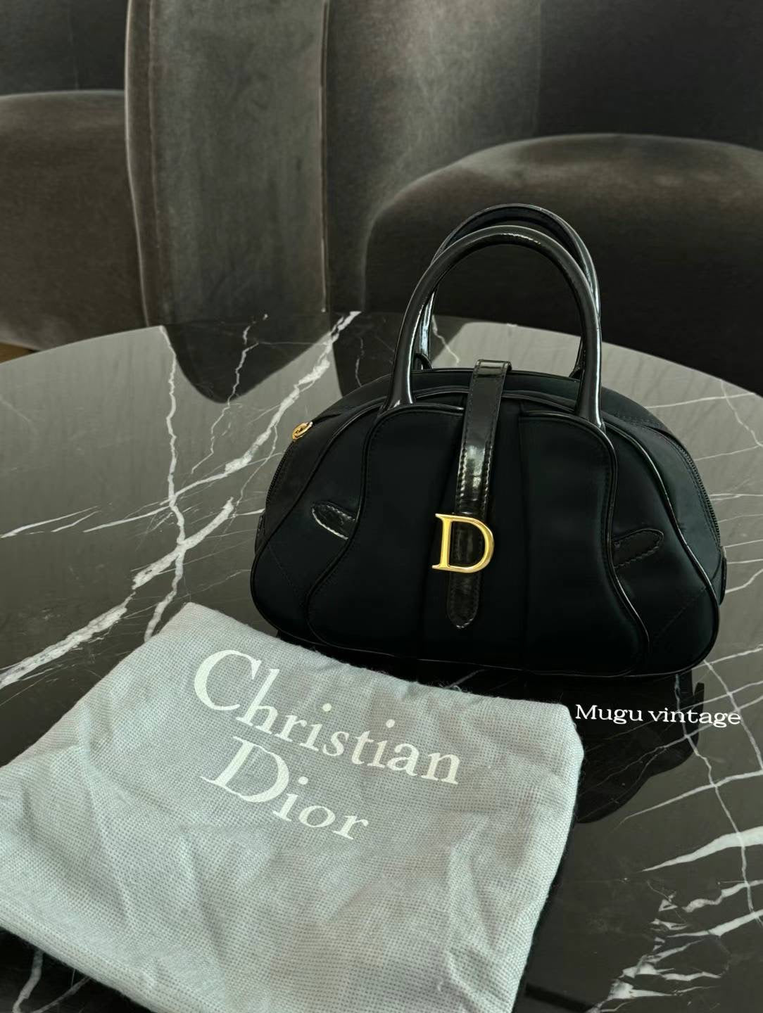 Dior vintage double saddle bowler bag