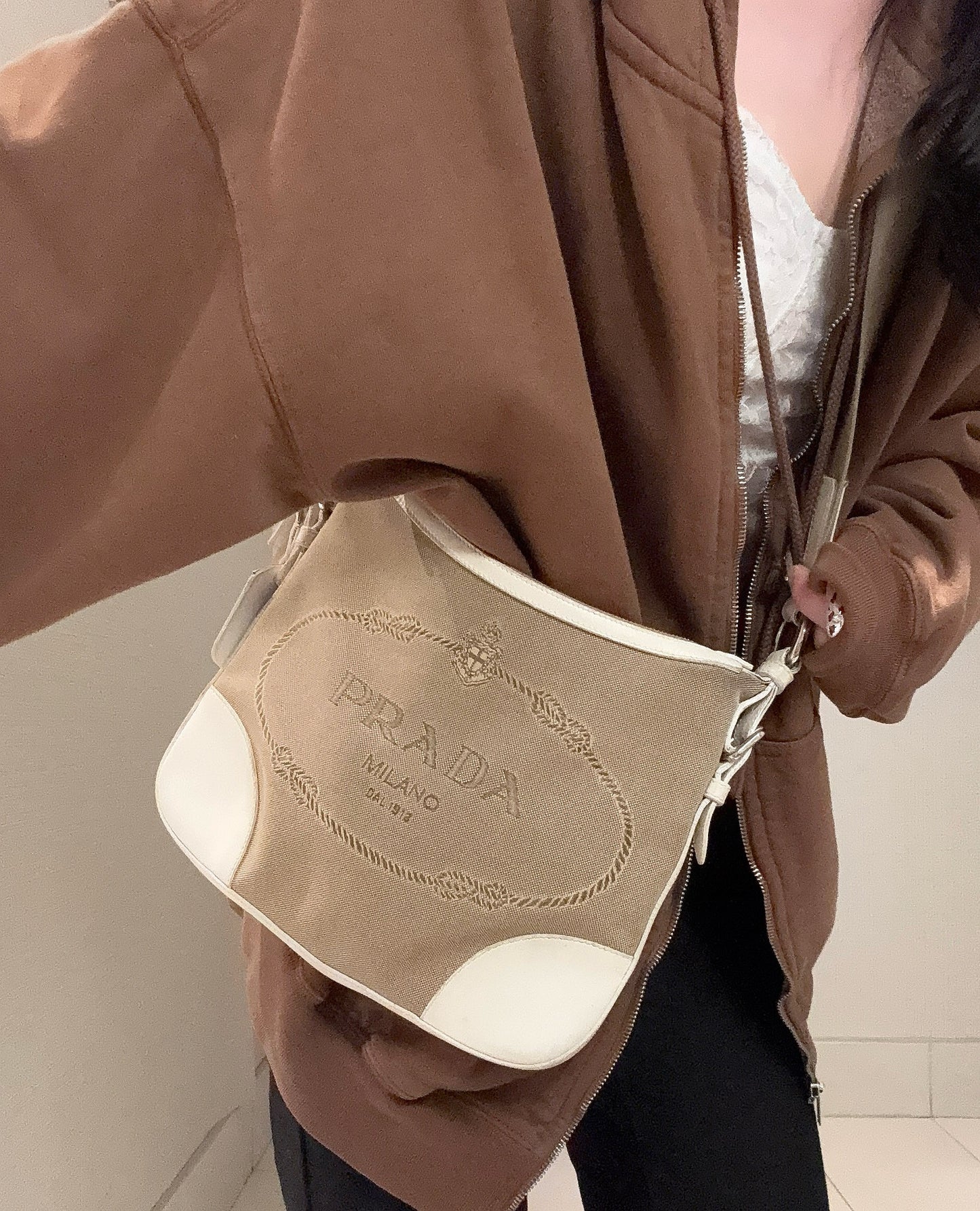 Prada canapa crossbody bag