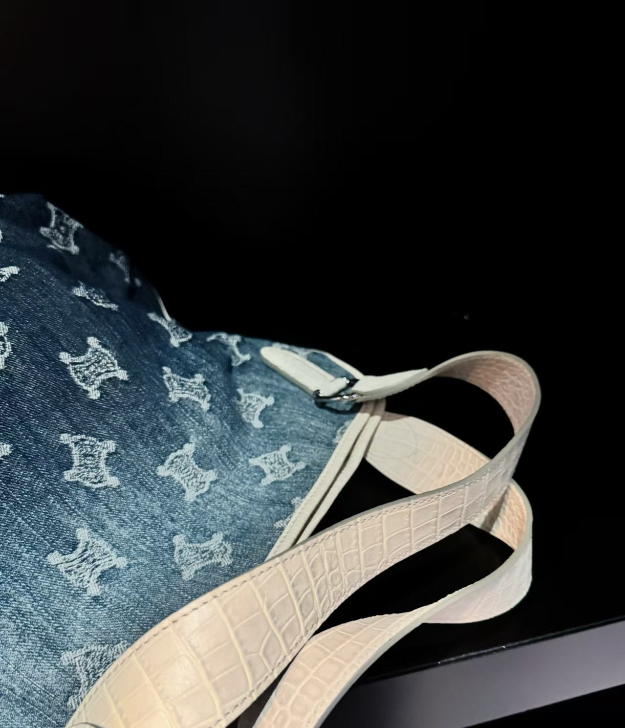 Celine denim white hobo tote bag with original tag 🏷️
