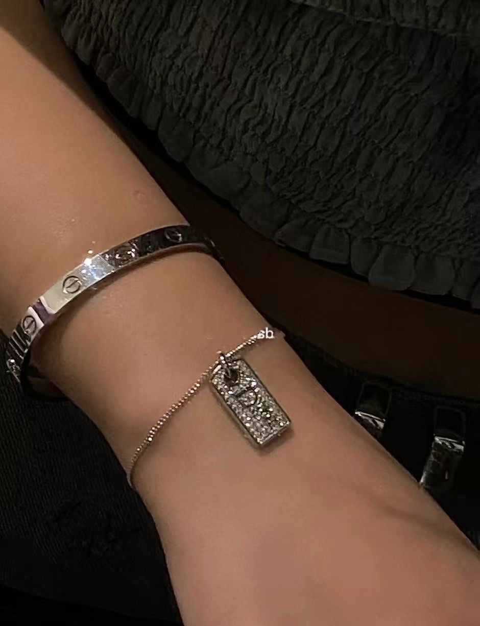 Dior silver plate rhinestone bracelet