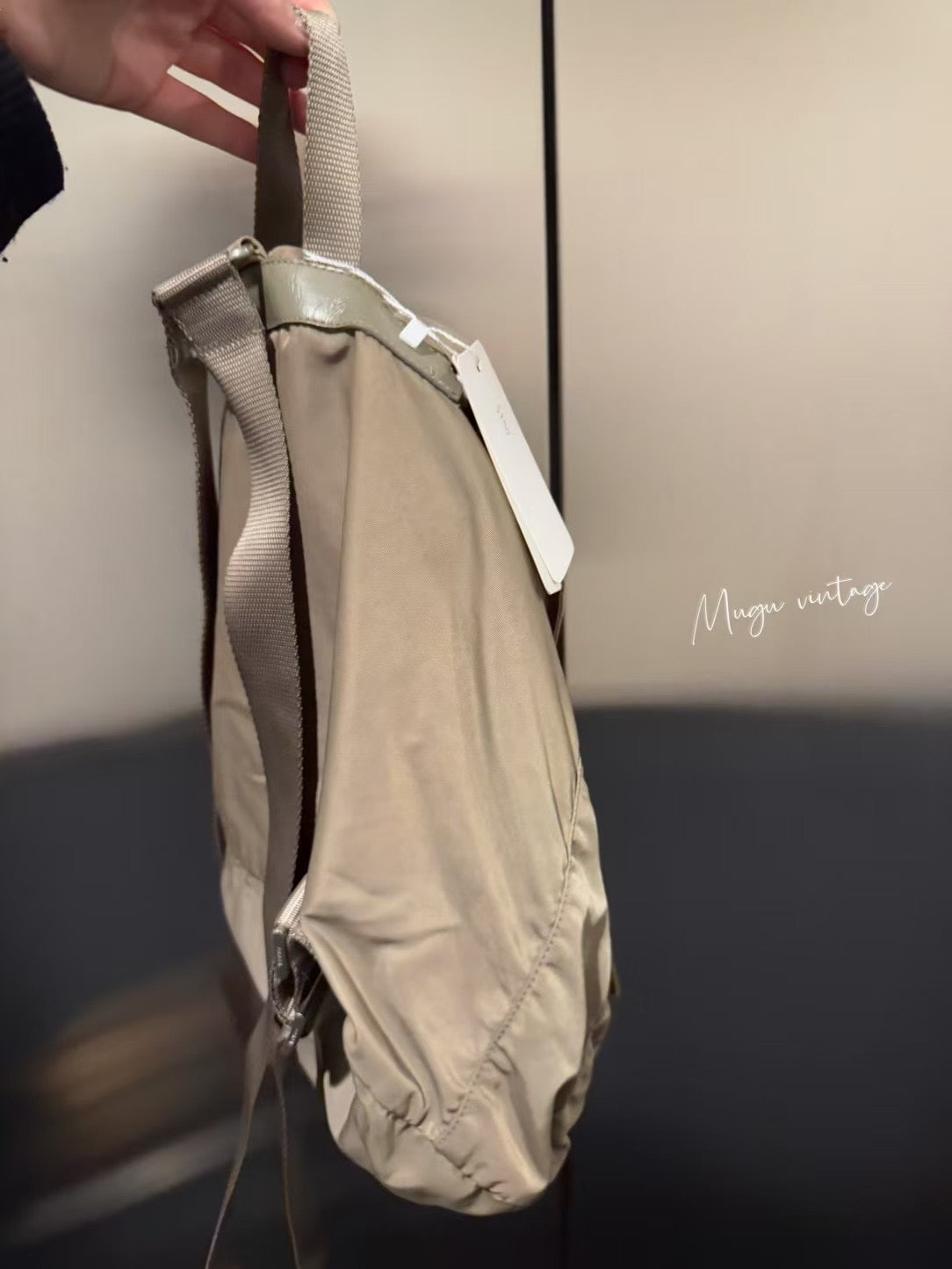 Prada ash grey large backpack