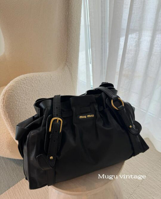 Miu Miu Peggy now leather tote