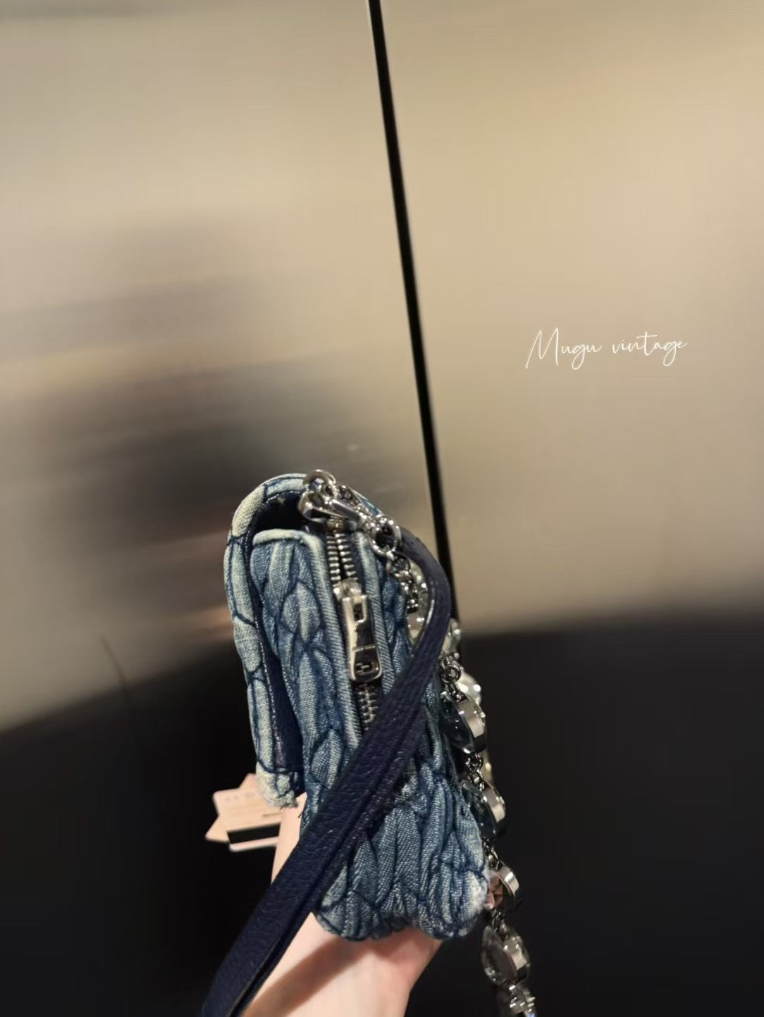 Miu Miu 2005 crystal denim bag