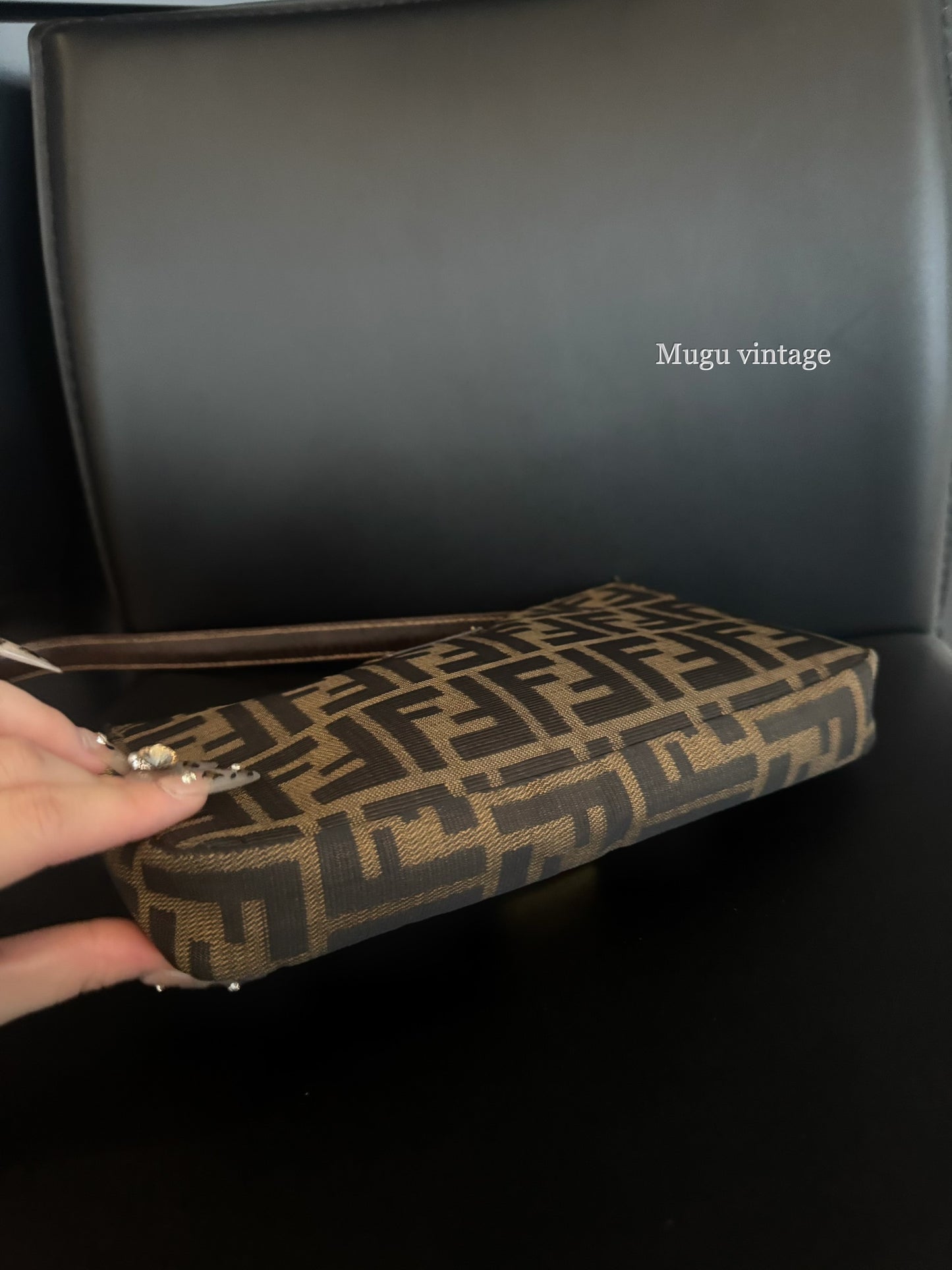 Fendi zucca gold lock baguette