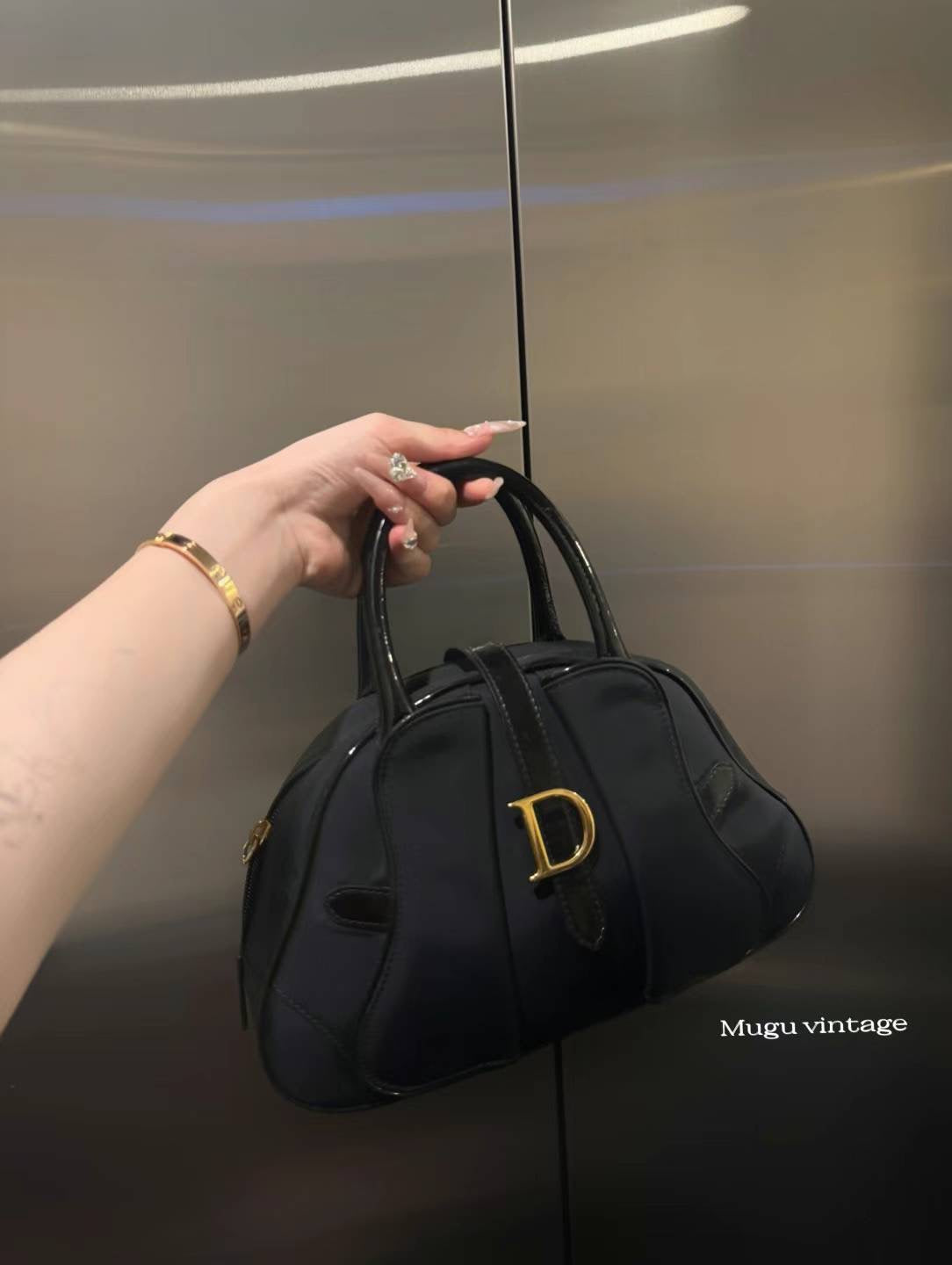 Dior vintage double saddle bowler bag