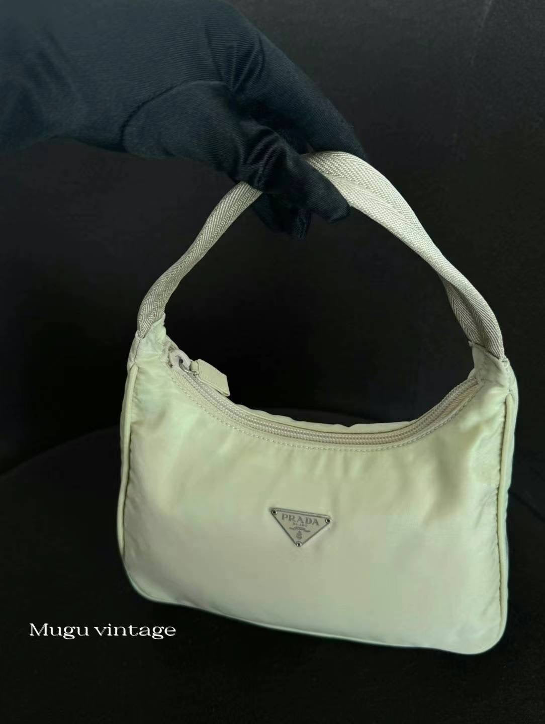 Prada cream yellow vintage hobo