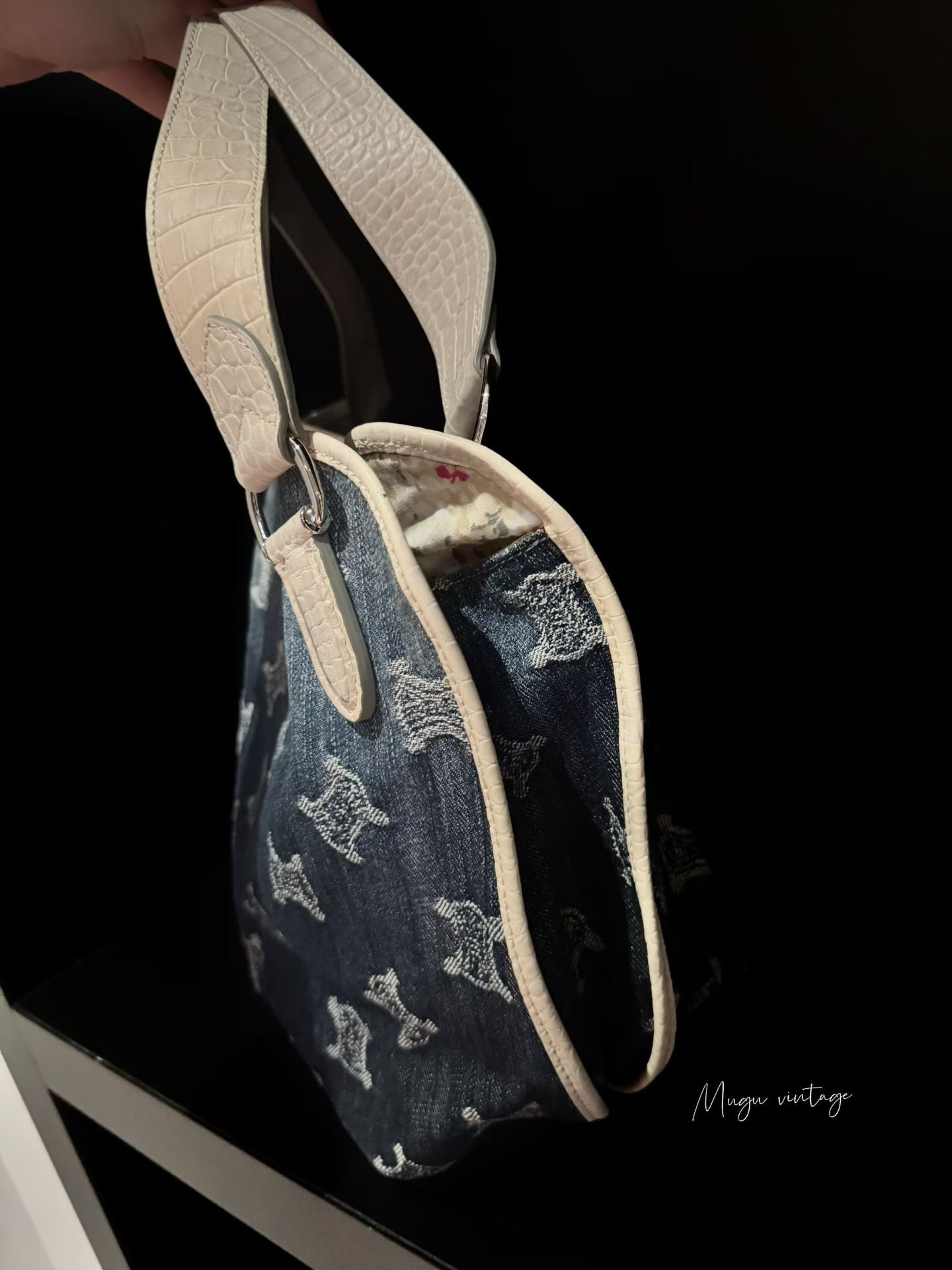 Celine denim white hobo tote bag with original tag 🏷️