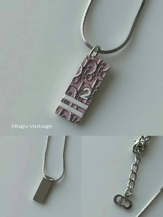 Dior 2000s sport pink monogram #2 necklace