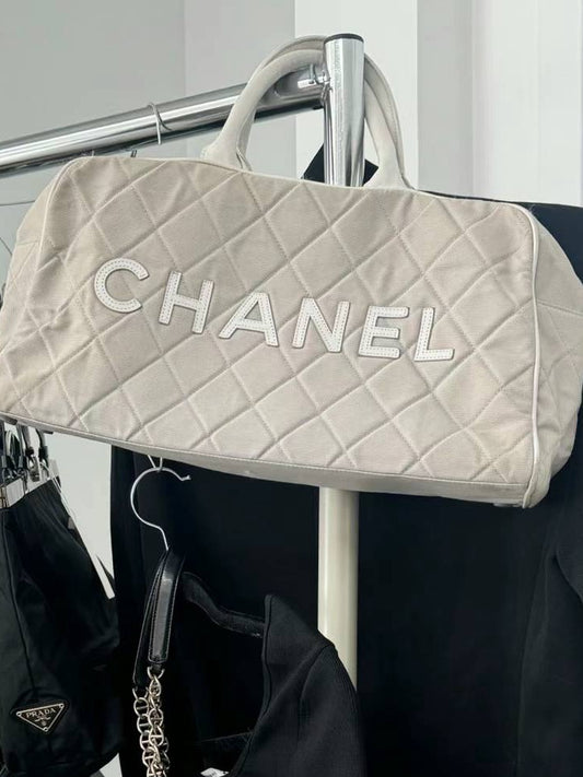 Chanel cream & ash grey bowling