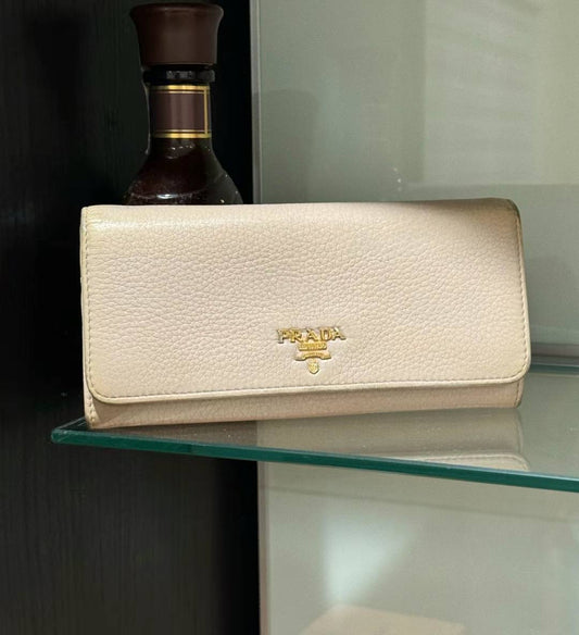 Prada nude pink long wallet