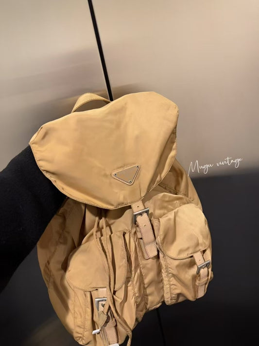Prada vintage yellow backpack large