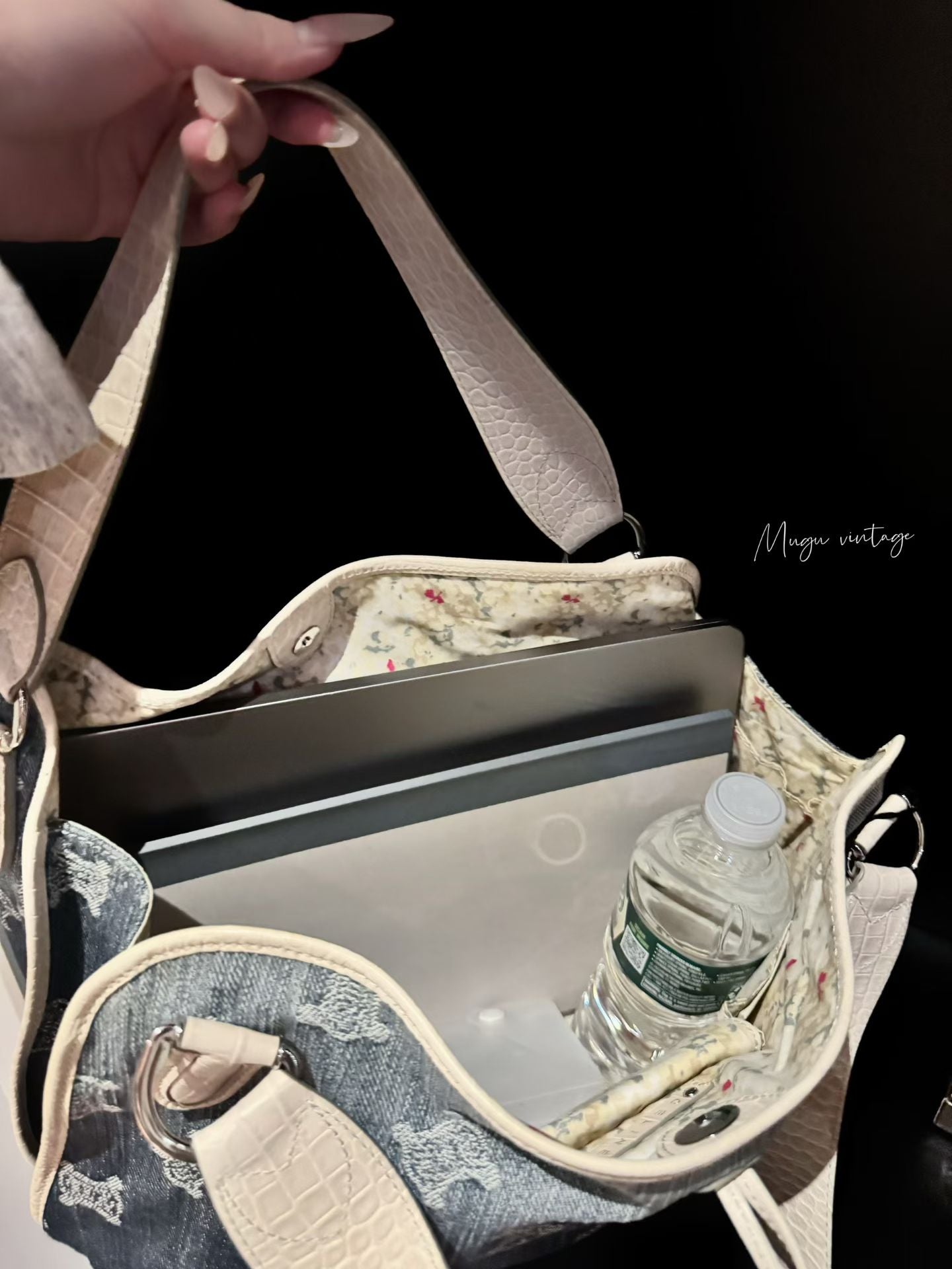 Celine denim white hobo tote bag with original tag 🏷️