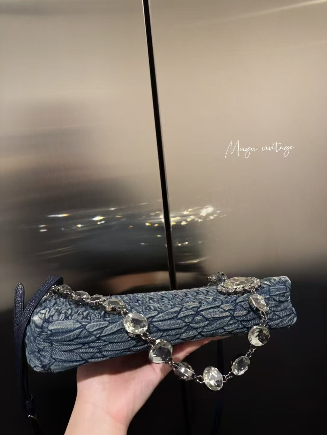 Miu Miu 2005 crystal denim bag