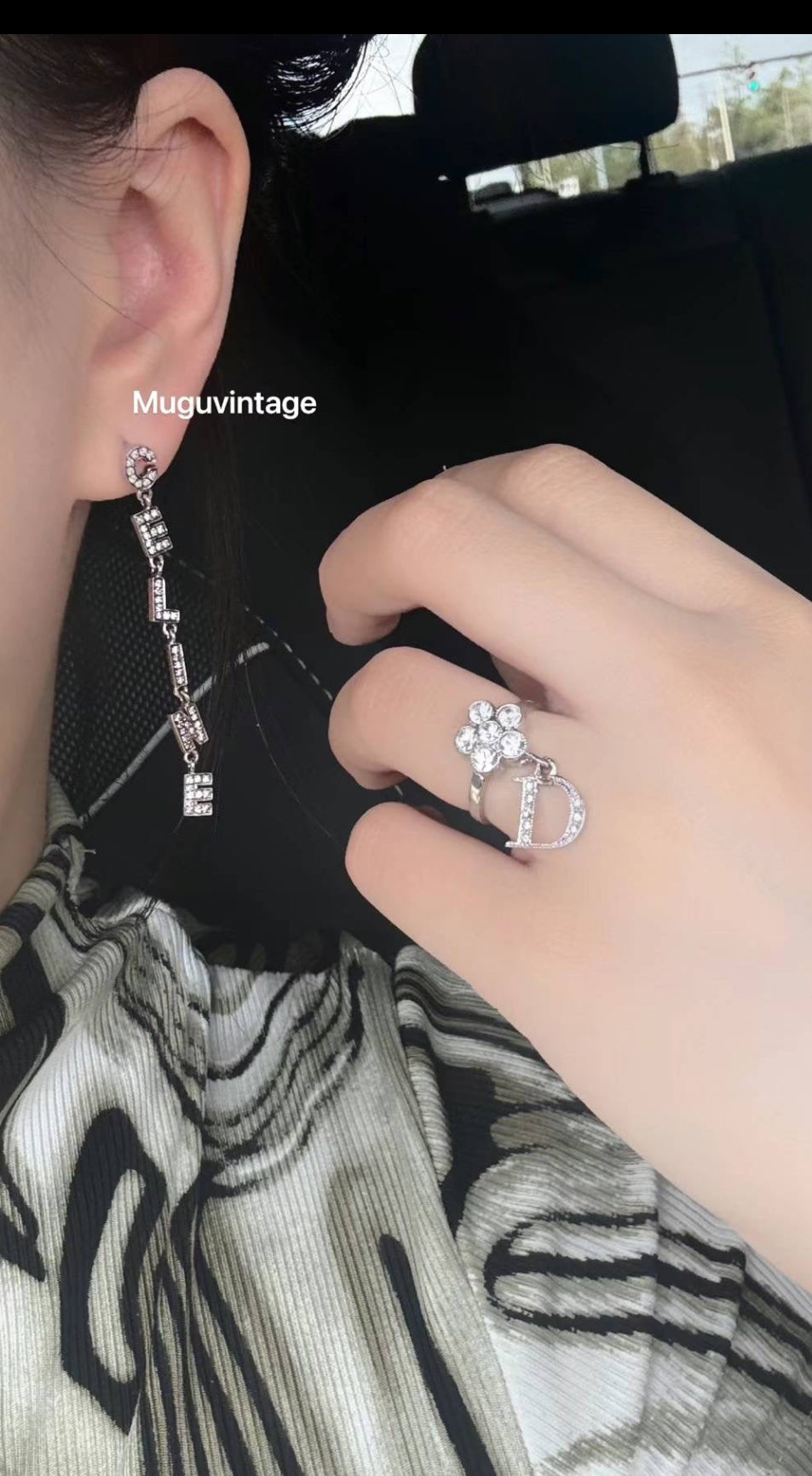 Celine letter logo earrings