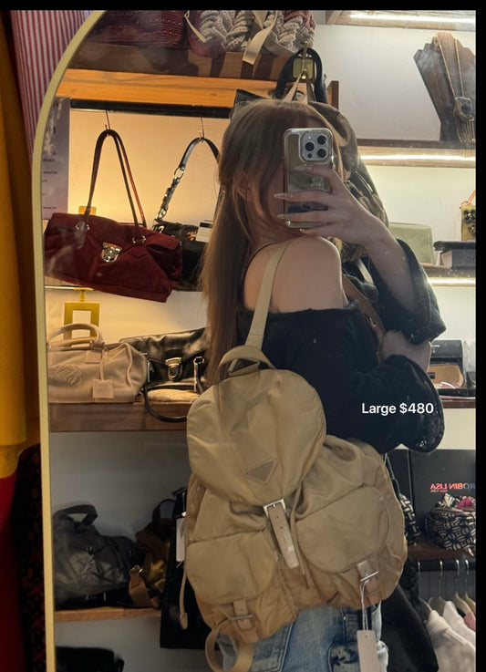 Prada yellow ginger backpack