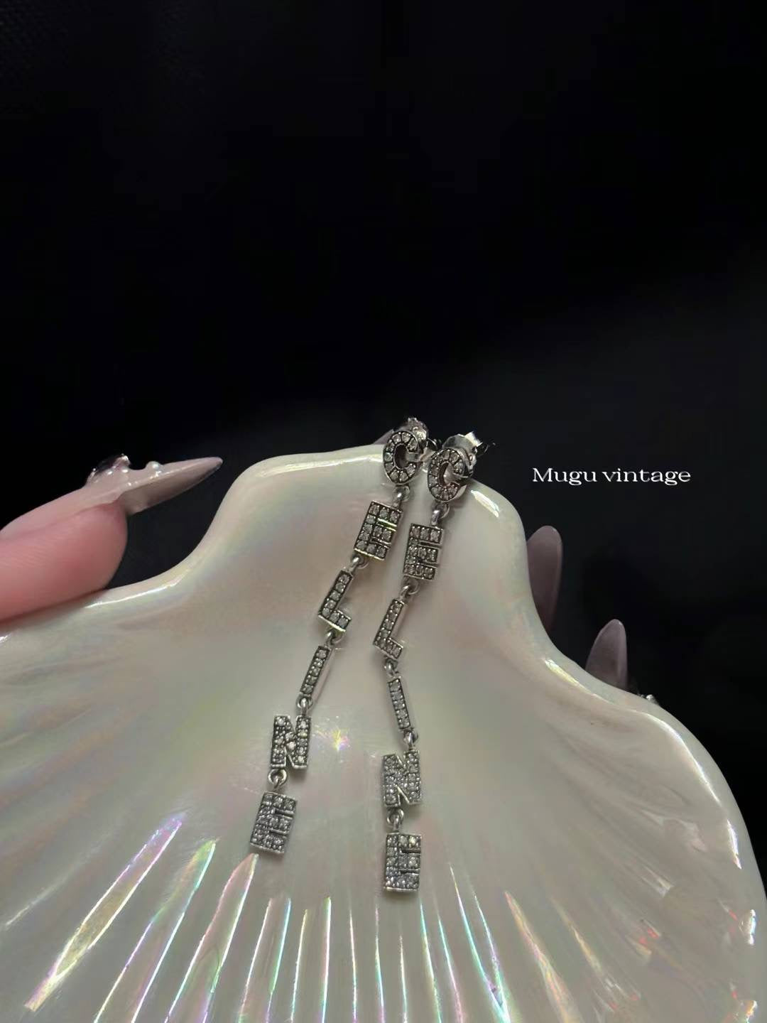 Celine letter logo earrings