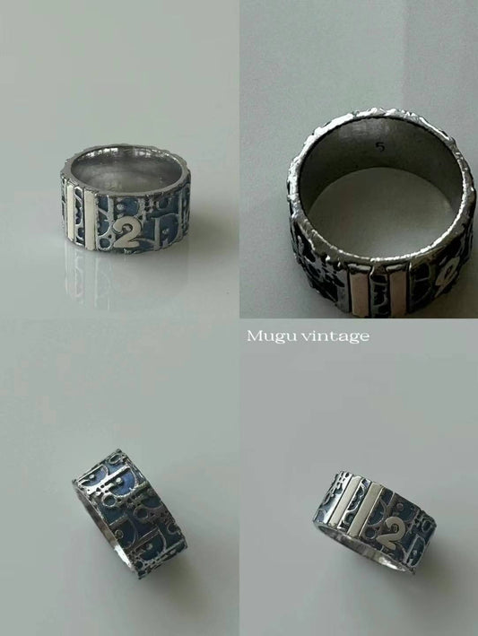 Dior blue monogram 2 ring