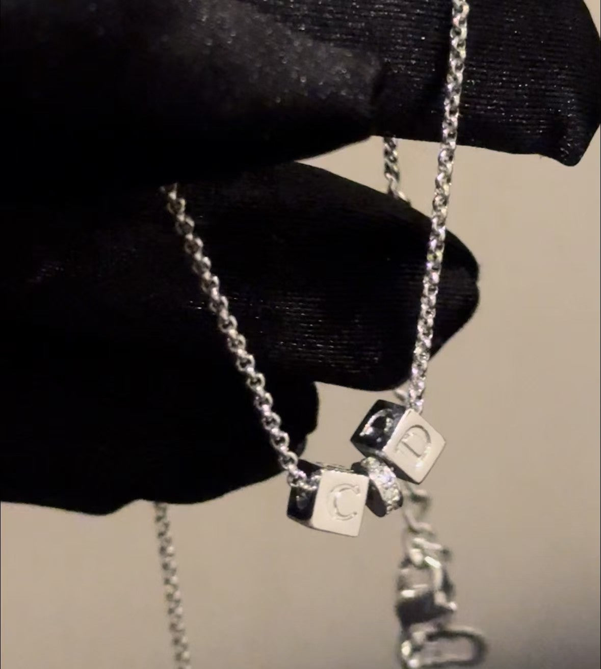 Dior mini cube necklace